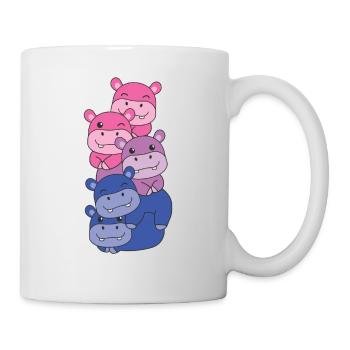 Bisexuel Drapeau Fierté LGBTQ Hippopotame mignon - Mug blanc - blanc - Droite
