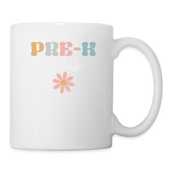 Pre-K Vibes Kindergarten-Team Retro 100. Schultag - Tasse - Weiß - Rechts