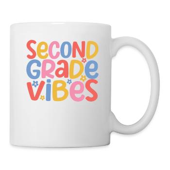 Second Class Vibes 2nd Team Retro 100th Day of School - Mug - white - Right