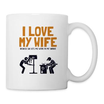 I love my Wife Carpenter Wood Technician - Mug - white - Right