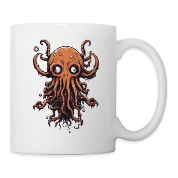Oktopus Halloween Cartoon Stil - Tasse - Weiß - Rechts