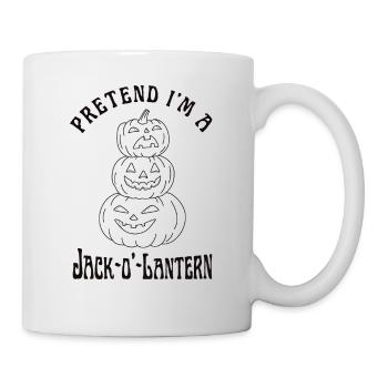 Faire semblant d’être un Jack O Lantern Face citrouille paresseuse - Mug blanc - blanc - Droite