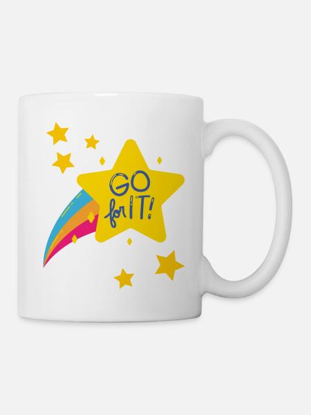 GO for it / Motivation zu mehr Mut / Geschenkidee - Tasse - Weiß