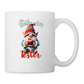 Weihnachten Elf Wichtel Gnom Glühwein Tester - Tasse - Weiß - Rechts