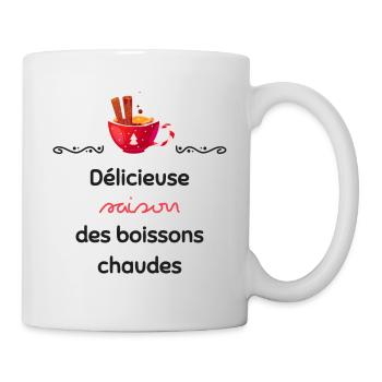 Délicieuse saison des boissons chaudes | Cadeau - Mug blanc - blanc - Droite
