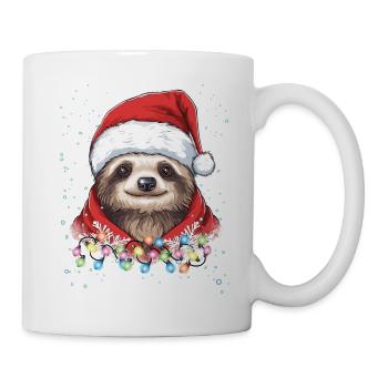 Niedliche Faultier Weihnachtsdekoration - Lazy Sloth Chri - Tasse - Weiß - Rechts
