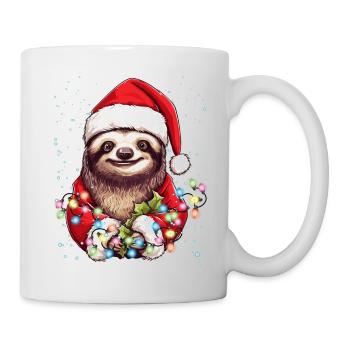 Niedliche Faultier Weihnachtsdeko, ich liebe Faultiere - Tasse - Weiß - Rechts