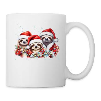 Noël de la famille de paresseux, maman, papa, bébé paresseux Chris - Mug blanc - blanc - Droite