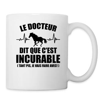 Cheval - c'est incurable - Mug blanc - blanc - Droite