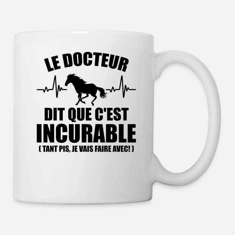 Cheval - c'est incurable - Mug blanc - blanc