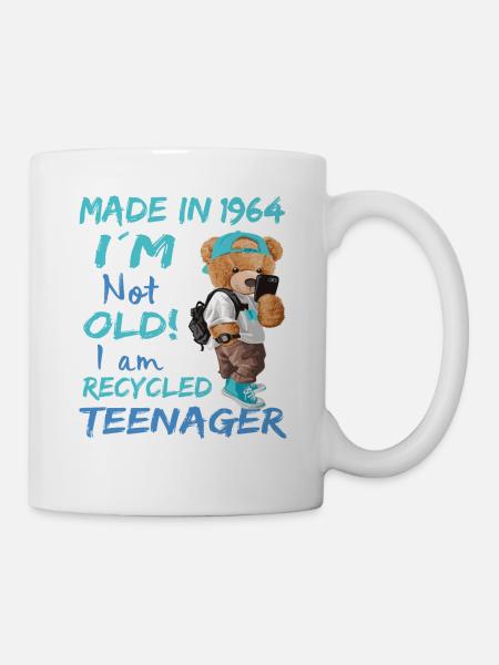 1964 anniversaire Teddy drôle vieux adolescent - Mug blanc - blanc