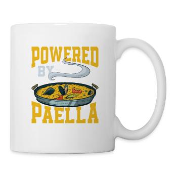 Powered By Paella Food Espana Rice Dish - Tasse - Weiß - Rechts