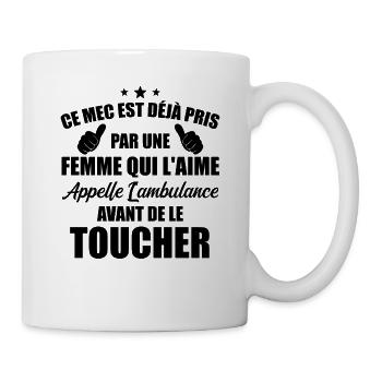 Mec deja pris cadeau homme amour femme - Mug blanc - blanc - Droite