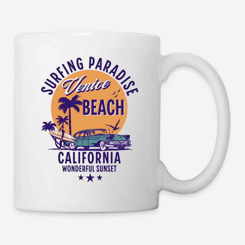 Venice Beach Califonia Surfing Paradise - Mug - white
