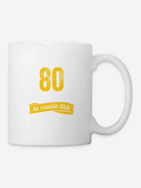 Śmieszny 80-letni żart 80. urodziny gag humor - Kop/krus - hvid