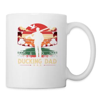 Duck Hunter Fathers Day, Retro Waterfowl Duck - Tasse - Weiß - Rechts