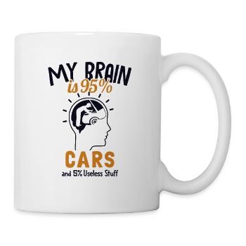 My Brain is 95% Cars Autoschrauber Meister Kfz - Mug - white - Right