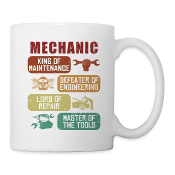 Roi Vaincu Seigneur Maître Mécanicien Automobile - Mug blanc - blanc - Droite