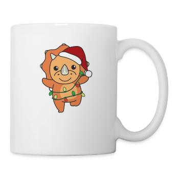 Tricératops Noël Hiver Animaux Dinos - Mug blanc - blanc - Droite