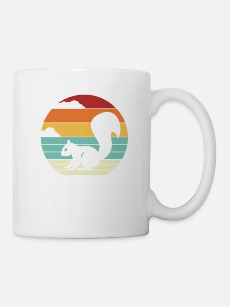 Retro Grauhörnchen Squirrel Fuchshörnchen - Tasse - Weiß