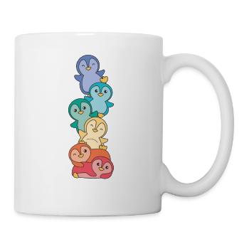 Pingouin arc-en-ciel mignon pingouin coloré pour les enfants - Mug blanc - blanc - Droite