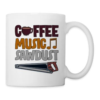 Café Musique Sciure de bois 4 - Mug blanc - blanc - Droite