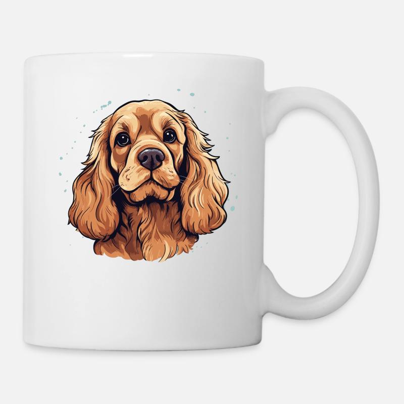 Hund Cocker Spaniel - Tasse - Weiß
