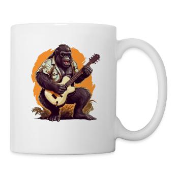 Musical Gorilla: With acoustic guitar in - Mug - white - Right