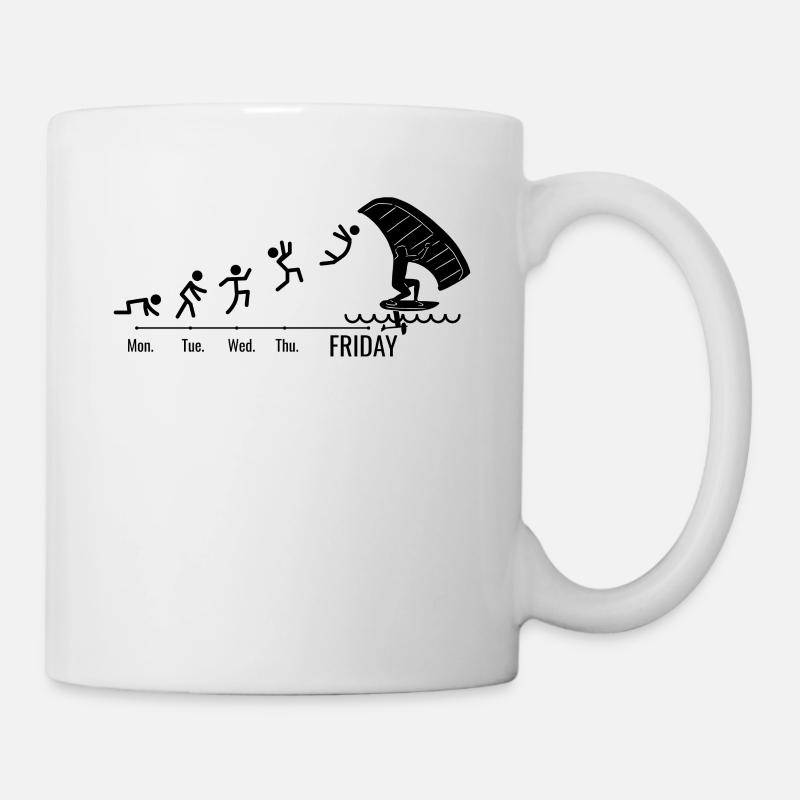 Week-end Wingfoil Surfer Wingfoil Hydrofoil - Mug blanc - blanc
