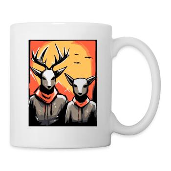 Japan Red Sun: A Deer Couple - Mug - white - Right