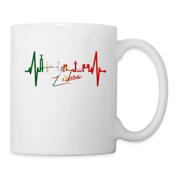 Lissabon Skyline Herzschlag Portugal I Love Lisboa - Tasse - Weiß - Rechts
