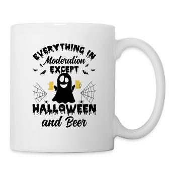 Everything In Moderation Except Halloween & Beer - Mug - white - Right
