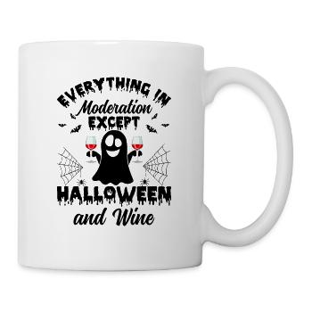 Everything In Moderation Except Halloween & Wine - - Mug - white - Right