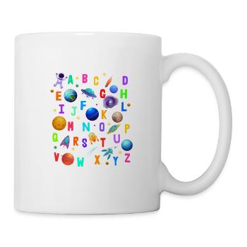 Outer Space Alphabet Kindergarten Lehrer 100 Tage - Tasse - Weiß - Rechts