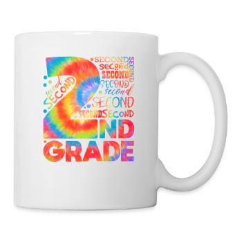 Tie Dye 2e année équipe de typographie deuxième année - Mug blanc - blanc - Droite