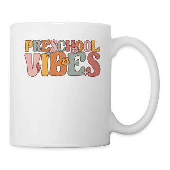 Préscolaire Vibes Enseignant Étudiant Rétro 100 Jours - Mug blanc - blanc - Droite