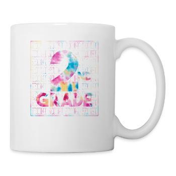 Tie Dye 2nd Grade Typography Team Second Grade - Mug - white - Right