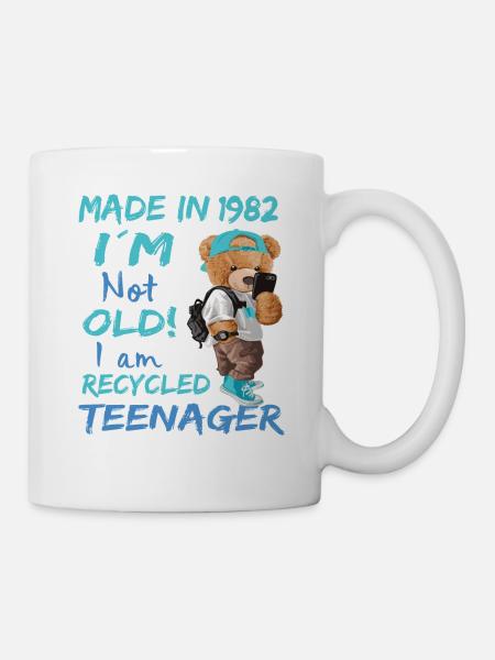 1982 Geburtstag Teddy funny old Teenager - Tasse - Weiß