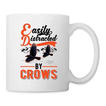 Facilement distrait par les corbeaux Corbeau Corbeau Corbeau - Mug blanc - blanc - Droite