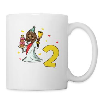 Avec Jésus - Anniversaire des enfants 2 ans - Mug blanc - blanc - Droite