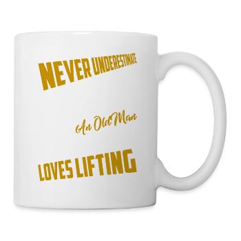 Never Underestimate An Old Man Who Loves Lifting T - Mug - white - Right