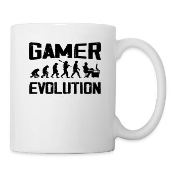 Gamer Evolution Vintage Gamer Geschenk - Tasse - Weiß - Rechts