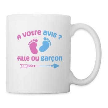 A votre avis fille ou garçon - Mug blanc - blanc - Droite