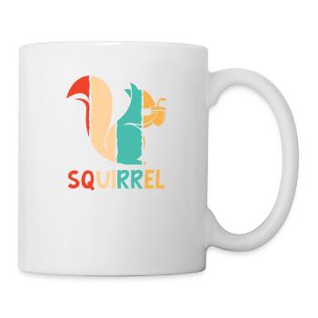 Retro Grauhörnchen Squirrel Fuchshörnchen - Tasse - Weiß - Rechts