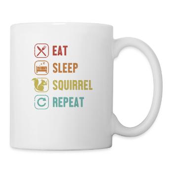 Eat Sleep Squirrel Repeat Squirrel Grey Squirrel - Mug - white - Right