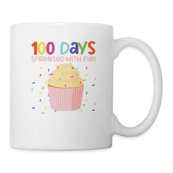 100 jours saupoudrés de cupcakes amusants professeur étudiant - Mug blanc - blanc - Droite