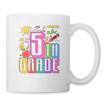 5th grade typography team fifth graders at 100 - Mug - white - Right