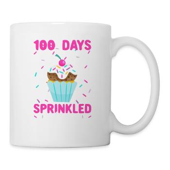 100 jours saupoudrés de cupcakes amusants professeur étudiant - Mug blanc - blanc - Droite