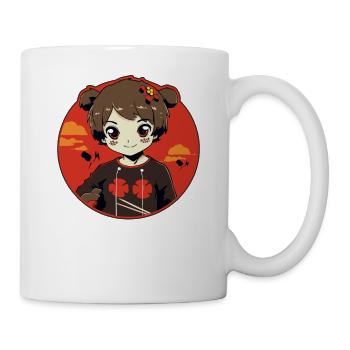 Dessin animé Manga Anime Fille mignonne - Mug blanc - blanc - Droite