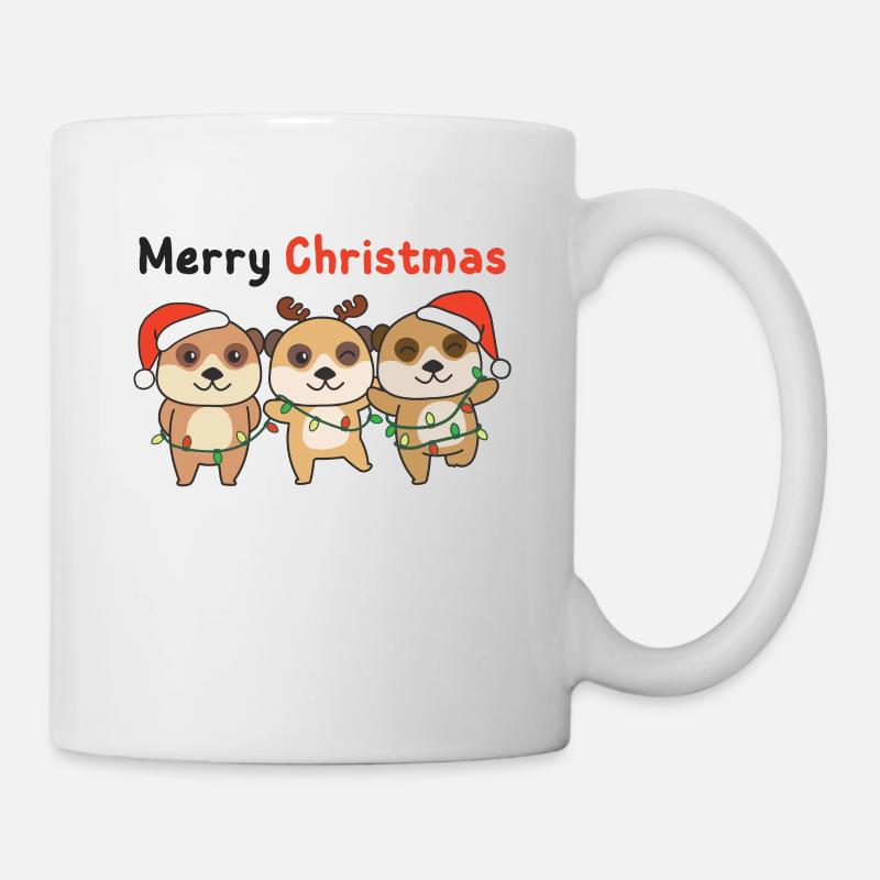 Suricate Noël Animaux d’hiver Suricate - Mug blanc - blanc